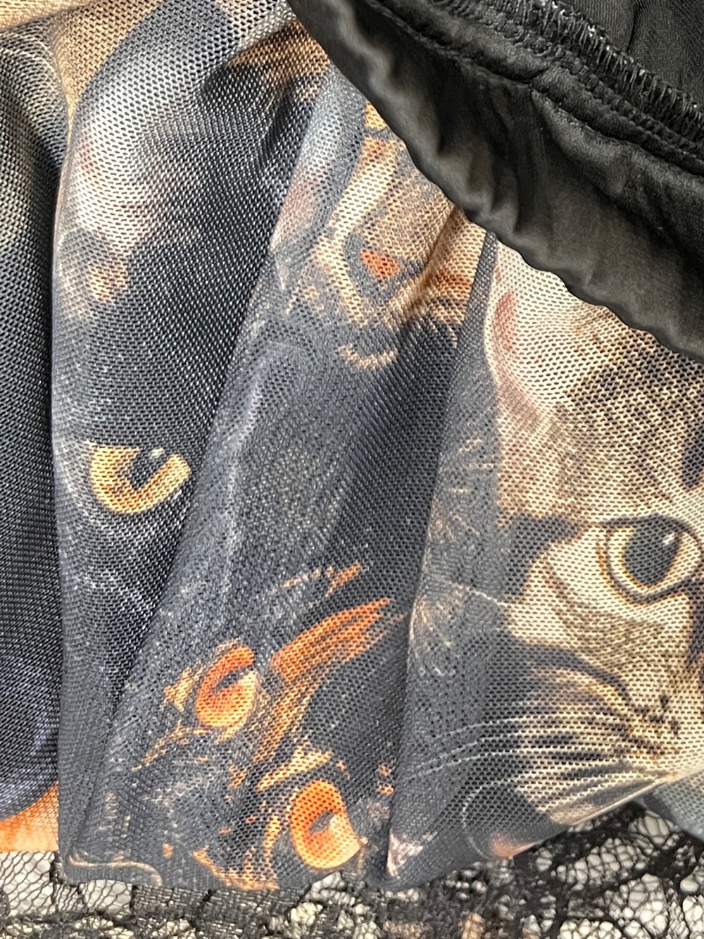 Dressed in lala Purr Mesh cat print Maxi Skirt, S - Picture 4 of 5
